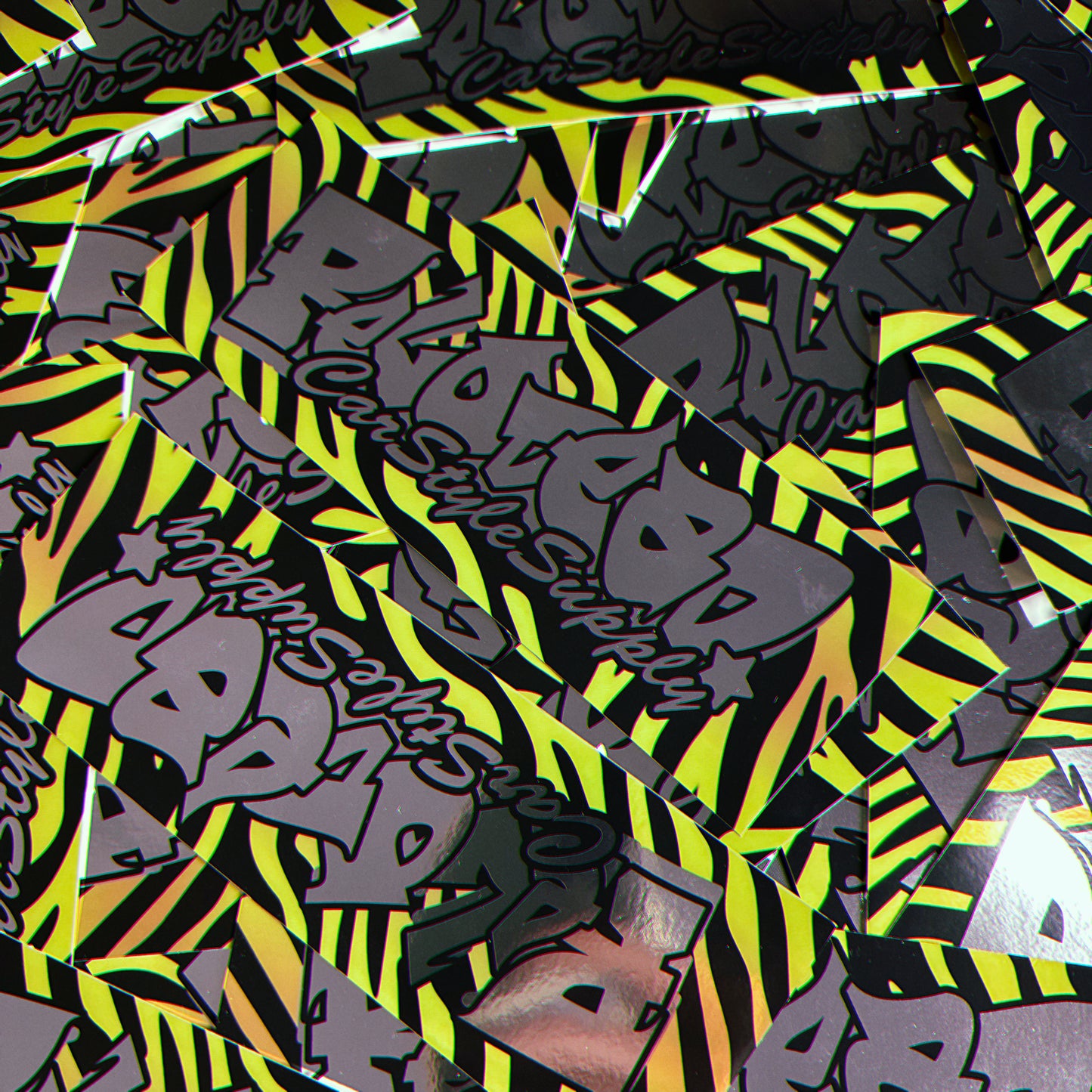 "ZEBRA V2" CHROME SLAP STICKER