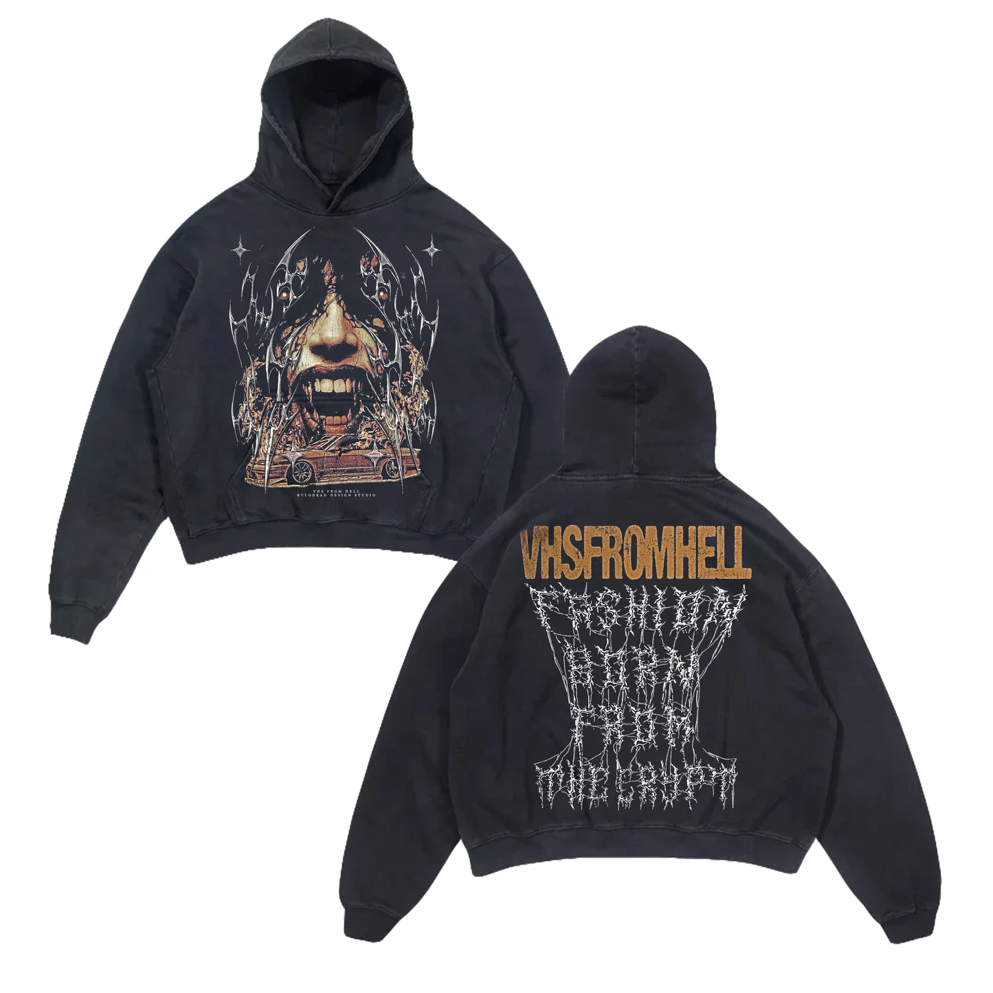 "VHSFROMHELL" VINTAGE OVERSIZED HOODIE