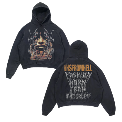 "VHSFROMHELL" VINTAGE OVERSIZED HOODIE
