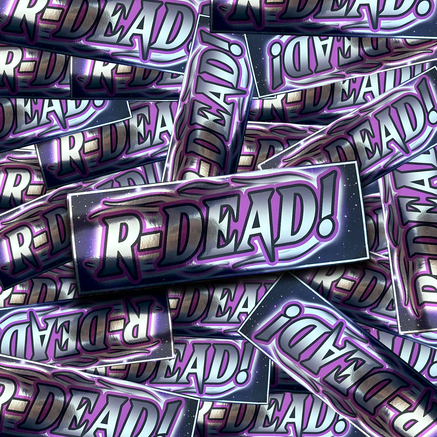 "R-DEAD!" CHROME SLAP STICKER